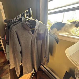 Adidas Men's Grey Fleece Jacket with Chest Pocket size large